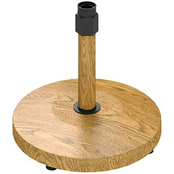 Distressed Yellow Patio Umbrella Base for Backyard Dining Table and Lounge Set
