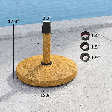Distressed Yellow Patio Umbrella Base for Backyard Dining Table and Lounge Set