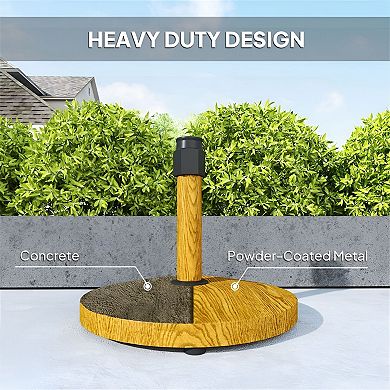 Distressed Yellow Patio Umbrella Base for Backyard Dining Table and Lounge Set