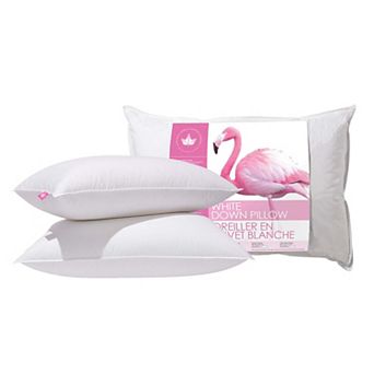 2 Pack White Down Pillows - Medium Support