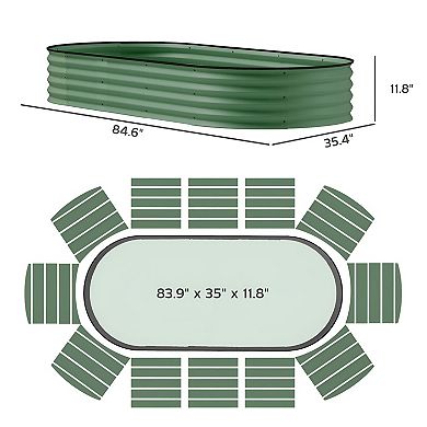 Set of 2 Galvanized Steel Raised Garden Beds for Backyard Vegetable Garden