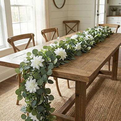 Artificial Eucalyptus Garland, Faux Greenery Vine with Realistic Frosted Leaves for Wedding 5.9 ft