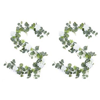 Artificial Eucalyptus Garland, Faux Greenery Vine with Realistic Frosted Leaves for Wedding 5.9 ft