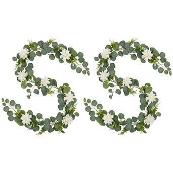Artificial Eucalyptus Garland, Faux Greenery Vine with Realistic Frosted Leaves for Wedding 5.9 ft