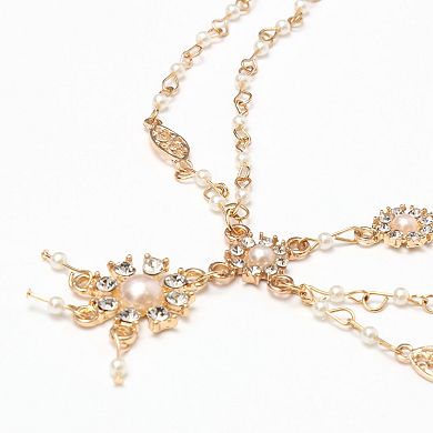 Headpiece Bohemia Faux Pearls Head Chain Gold Tone 1 Pc