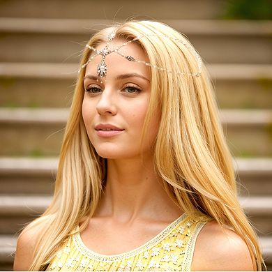 Headpiece Bohemia Faux Pearls Head Chain Gold Tone 1 Pc