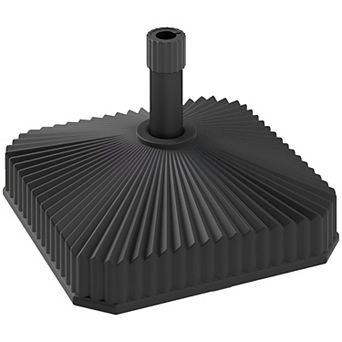 Outdoor Umbrella Stand for 1.3 in and 1.5 in Poles Fillable Square Base - Black