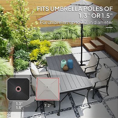 Outdoor Umbrella Stand for 1.3 in and 1.5 in Poles Fillable Square Base - Black