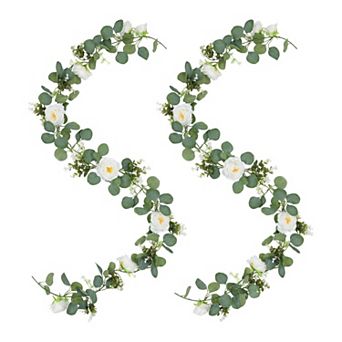 Artificial Eucalyptus Garland, Faux Greenery Vine ,Wedding Arch,Table Runner Mantle Home Decor 5.9ft
