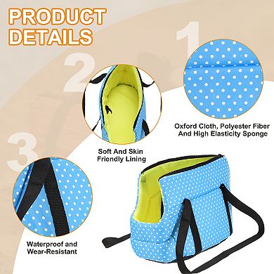 Polka Dots Dog Purse Carriers with Crossbody Strap 1Pc