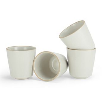 6oz Yunomi Tea Cup Set of 4, Ceramic Matcha Cup for Hot Tea and Matcha
