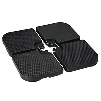 Fillable Outdoor Umbrella Base Plates, Sand or Water for Garden, Deck, or Patio - Black