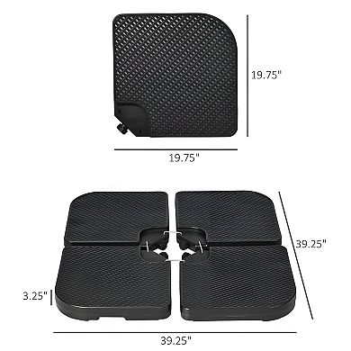Fillable Outdoor Umbrella Base Plates, Sand or Water for Garden, Deck, or Patio - Black