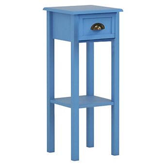 Slim Storage Table with Drawer and Shelf for Bedroom, Living Room, or Entryway