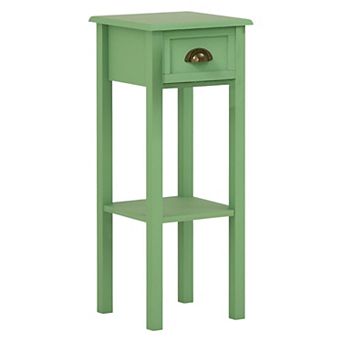 Slim Storage Table with Drawer and Shelf for Bedroom, Living Room, or Entryway