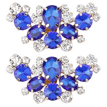 2 pc Women's Rhinestone Flower Shoe Clips Fashion Crystal Shoes Buckles Decoration for Party