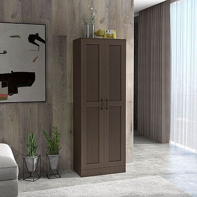Tall Storage Cabinet with Door and Adjustable Shelf for Living Room or Office