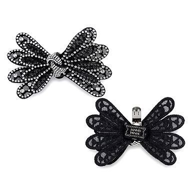 2 PCS Women's Bow Shoe Clips Rhinestone Satin Shoe Buckle Removable Decorative Clips for Heels Flats
