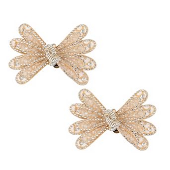 2 pc Women's Bow Shoe Clips Rhinestone Satin Shoe Buckle Removable Decorative Clips for Heels Flats