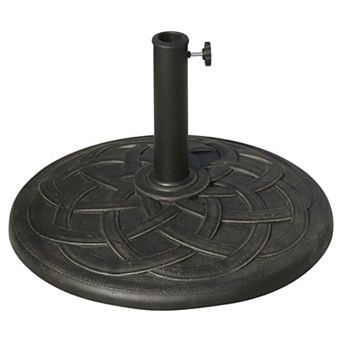 Outdoor Umbrella Base for 1.5 in and 1.89 in Poles Resin Steel Stand - Bronze, Black