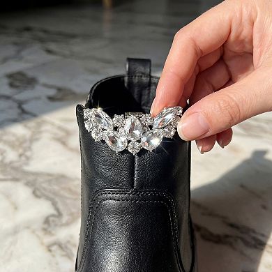 2 PCS Women's Rhinestone Shoe Clips Crystal Wing Clips for Heels and Flats
