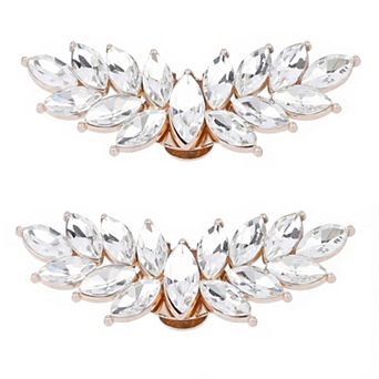 2 pc Women's Rhinestone Shoe Clips Crystal Wing Clips for Heels and Flats
