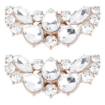2 pc Women's Rhinestone Shoe Clips Crystal Wing Clips for Heels and Flats