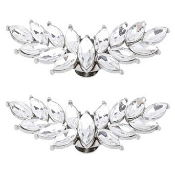 2 pc Women's Rhinestone Shoe Clips Crystal Wing Clips for Heels and Flats