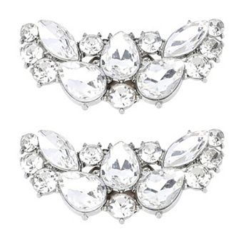 2 pc Women's Rhinestone Shoe Clips Crystal Wing Clips for Heels and Flats