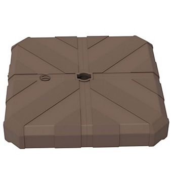 Cross-Base Umbrella Stand for 2.4" Offset Patio Umbrellas, Fillable Sand or Water - Brown