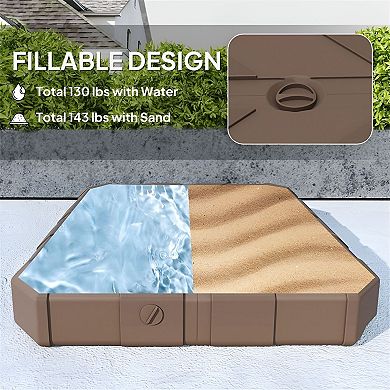 Cross-Base Umbrella Stand for 2.4" Offset Patio Umbrellas, Fillable Sand or Water - Brown