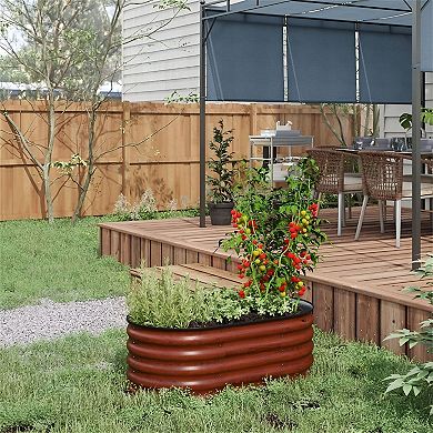 Galvanized Steel Raised Garden Bed Kit for Vegetables, Herbs and Flowers
