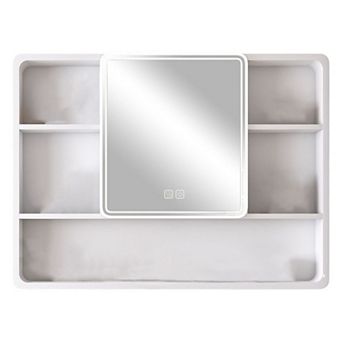 LED Smart Mirror Cabinet with Storage, Defogger and Adjustable Lighting - White