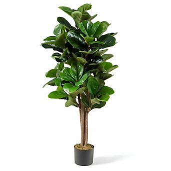 Faux Fiddle Leaf Fig Tree with Pot Large Artificial Floor Plant for Living Room