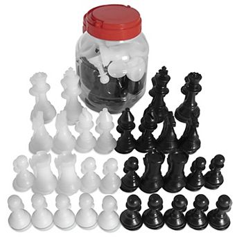 32 pc Replacement Chessmen Set with Portable Storage Bucket