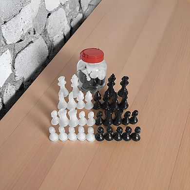 32-Piece Replacement Chessmen Set with Portable Storage Bucket