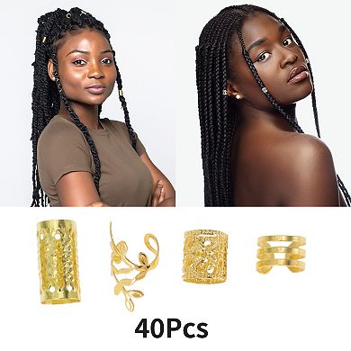 40Pcs Fashion Hollow Hair Cuffs Dreadlock