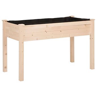 Raised Garden Bed with Legs Fir Wood Planter for Patio, Balcony, or Yard - Natural