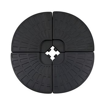 Fillable Outdoor Umbrella Bases with UV Protection for Garden, Deck, or Patio Use - Black