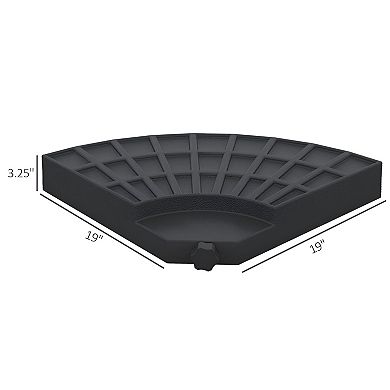 Fillable Outdoor Umbrella Bases with UV Protection for Garden, Deck, or Patio Use - Black