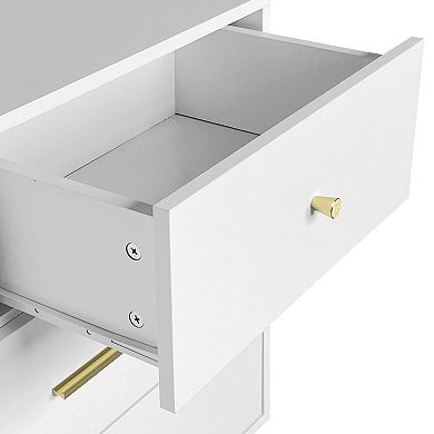 Modern 7-Drawer Dresser with Spacious Drawers and Top Surface Storage - White