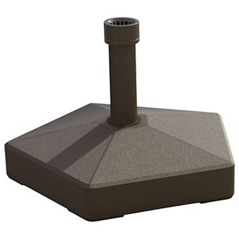 Patio Umbrella Stand Fillable with Sand or Water for Garden or Pool Use - Brown