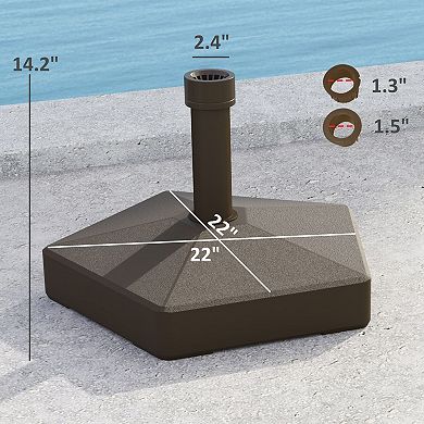 Patio Umbrella Stand Fillable with Sand or Water for Garden or Pool Use - Brown