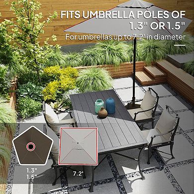 Patio Umbrella Stand Fillable with Sand or Water for Garden or Pool Use - Brown