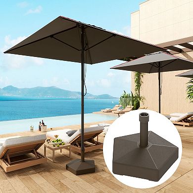 Patio Umbrella Stand Fillable with Sand or Water for Garden or Pool Use - Brown