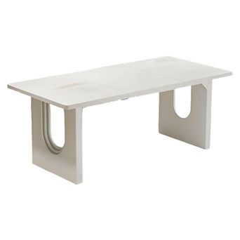 Rectangular Dining Table for 68 People, 70.8 Inch MDF Kitchen and Dining Room Table - White