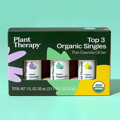 Plant Therapy Top 3 Organic Essential Oil Singles Set