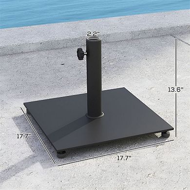 Metal Umbrella Base for 1.5"1.9" Poles, Outdoor Patio, Deck, or Pool Use - Black