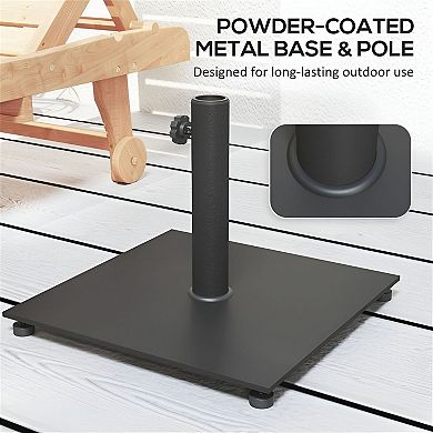 Metal Umbrella Base for 1.5"1.9" Poles, Outdoor Patio, Deck, or Pool Use - Black