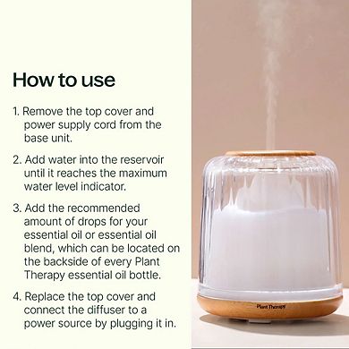 Plant Therapy Serenity Glass Essential Oil Diffuser